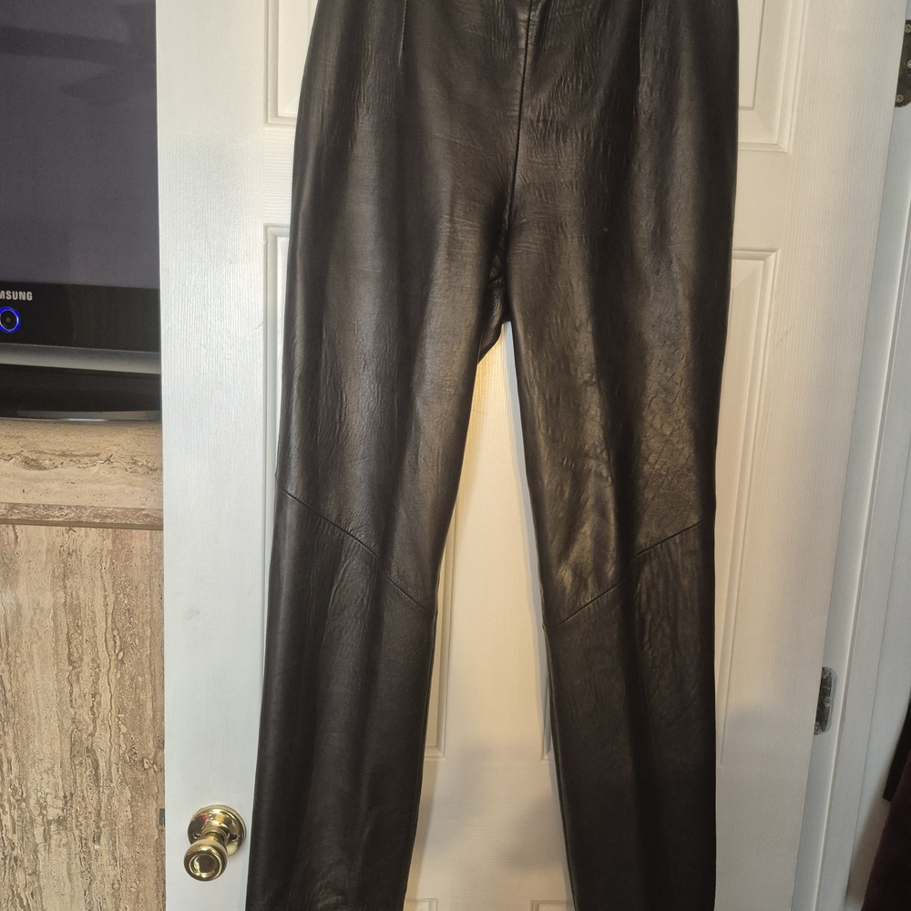 Wilsons Leather Black Straight Leg Leather Pants